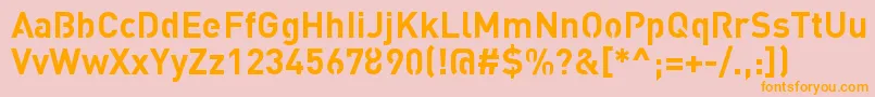 StreetvertisingBoldPublic-fontti – oranssit fontit vaaleanpunaisella taustalla