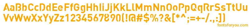 StreetvertisingBoldPublic-Schriftart – Orangefarbene Schriften auf weißem Hintergrund