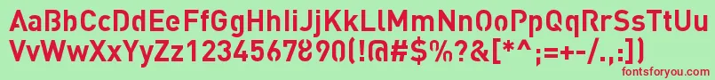 StreetvertisingBoldPublic-fontti – punaiset fontit vihreällä taustalla