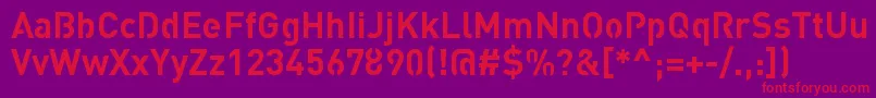 Czcionka StreetvertisingBoldPublic – czerwone czcionki na fioletowym tle