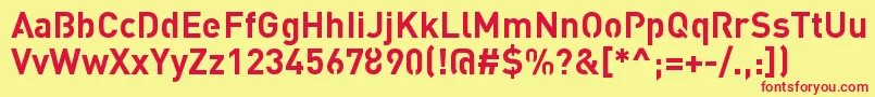 StreetvertisingBoldPublic-fontti – punaiset fontit keltaisella taustalla