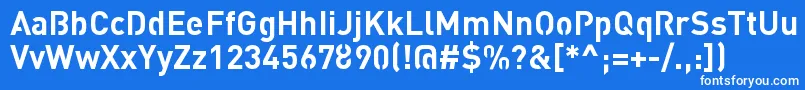 Czcionka StreetvertisingBoldPublic – białe czcionki na niebieskim tle