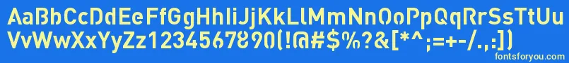 フォントStreetvertisingBoldPublic – 黄色の文字、青い背景