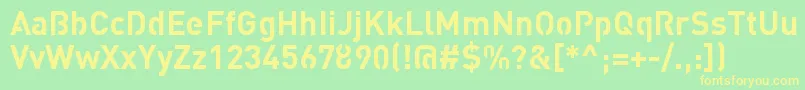 StreetvertisingBoldPublic-fontti – keltaiset fontit vihreällä taustalla