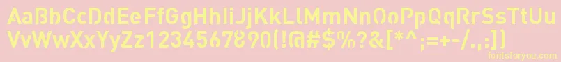 StreetvertisingBoldPublic-fontti – keltaiset fontit vaaleanpunaisella taustalla