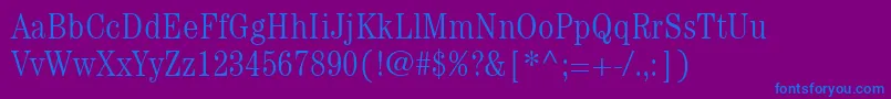 フォントItcCenturyLtLightCondensed – 紫色の背景に青い文字