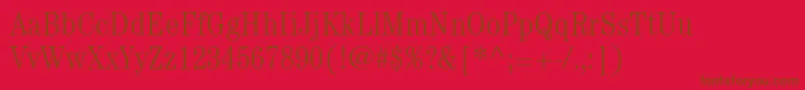 ItcCenturyLtLightCondensed Font – Brown Fonts on Red Background