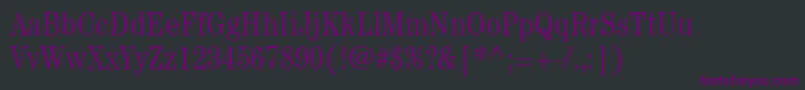 フォントItcCenturyLtLightCondensed – 黒い背景に紫のフォント