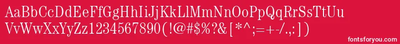 ItcCenturyLtLightCondensed Font – White Fonts on Red Background