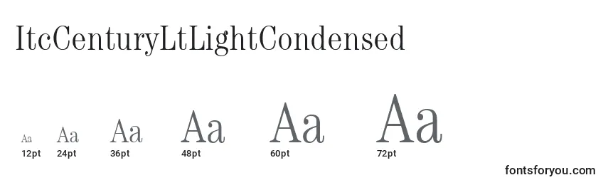 Размеры шрифта ItcCenturyLtLightCondensed
