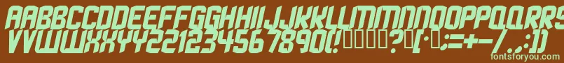 Strangephenomena-fontti – vihreät fontit ruskealla taustalla