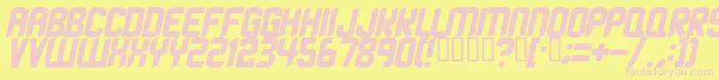 Strangephenomena-fontti – vaaleanpunaiset fontit keltaisella taustalla