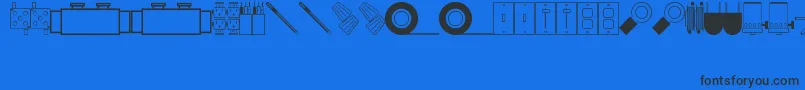 ElectricalItemsJl Font – Black Fonts on Blue Background