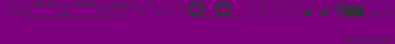 ElectricalItemsJl-Schriftart – Schwarze Schriften auf violettem Hintergrund