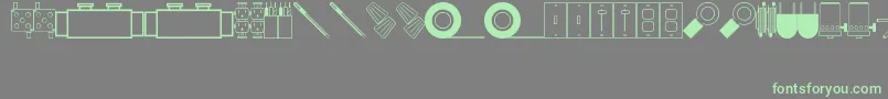 ElectricalItemsJl Font – Green Fonts on Gray Background