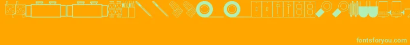 ElectricalItemsJl Font – Green Fonts on Orange Background