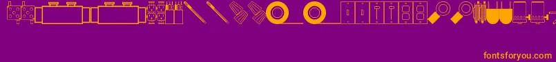 ElectricalItemsJl Font – Orange Fonts on Purple Background