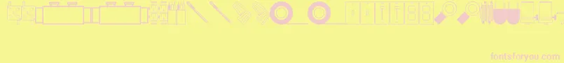 ElectricalItemsJl Font – Pink Fonts on Yellow Background