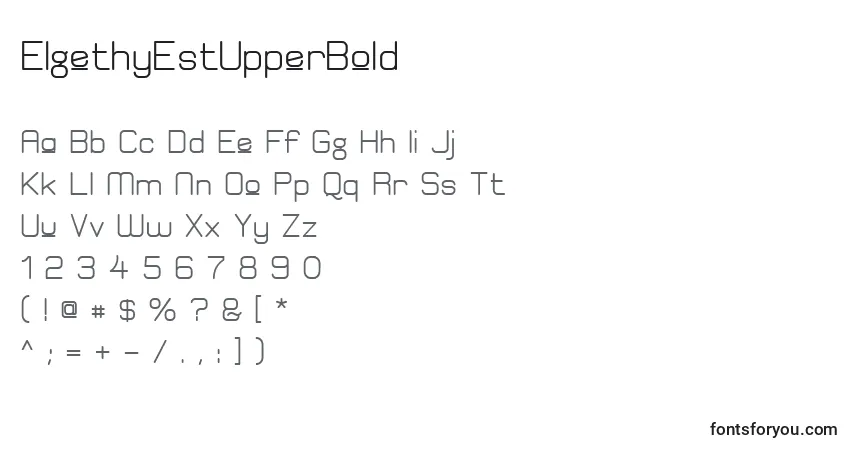 Czcionka ElgethyEstUpperBold – alfabet, cyfry, specjalne znaki