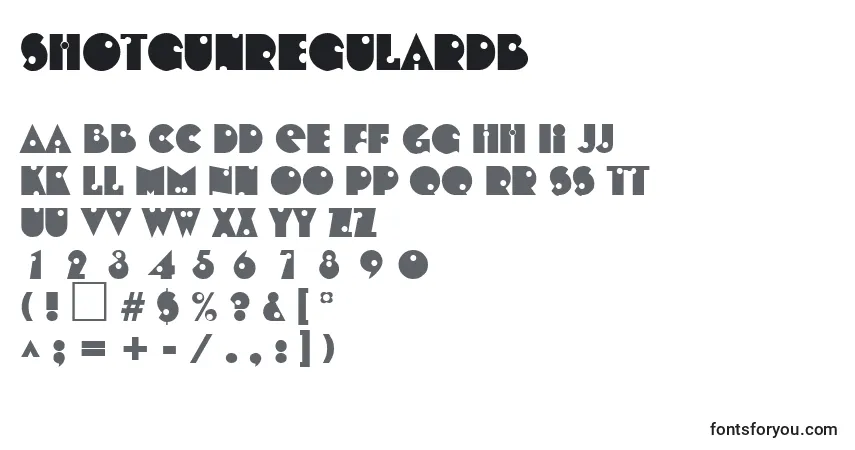 Шрифт ShotgunRegularDb – алфавит, цифры, специальные символы