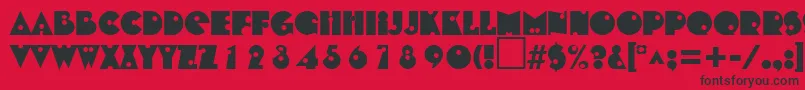 ShotgunRegularDb Font – Black Fonts on Red Background