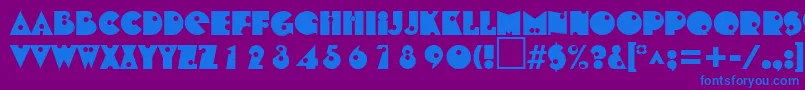 フォントShotgunRegularDb – 紫色の背景に青い文字