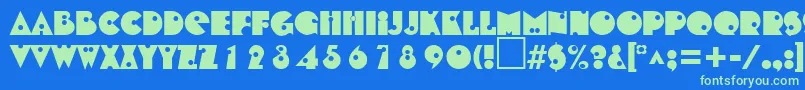 ShotgunRegularDb Font – Green Fonts on Blue Background