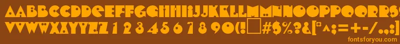 ShotgunRegularDb Font – Orange Fonts on Brown Background