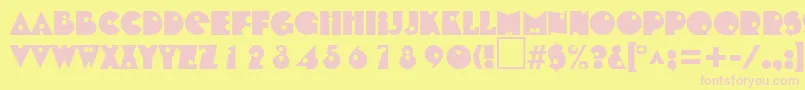 フォントShotgunRegularDb – ピンクのフォント、黄色の背景