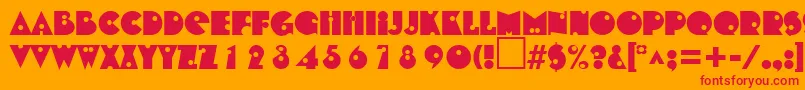 ShotgunRegularDb Font – Red Fonts on Orange Background