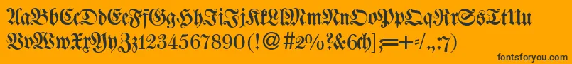 Fonte W650BlackletterRegular – fontes pretas em um fundo laranja