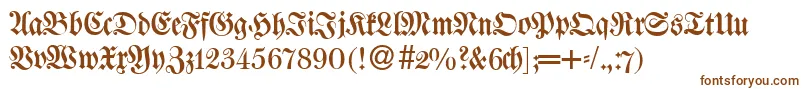 フォントW650BlackletterRegular – 茶色のフォント