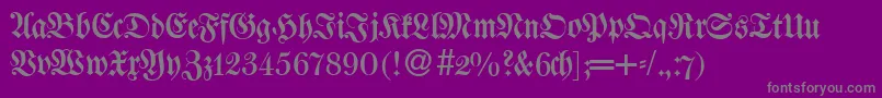 フォントW650BlackletterRegular – 紫の背景に灰色の文字