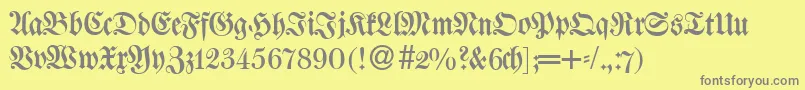 Шрифт W650BlackletterRegular – серые шрифты на жёлтом фоне