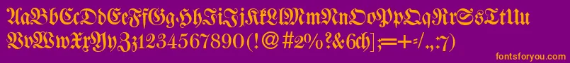 W650BlackletterRegular Font – Orange Fonts on Purple Background