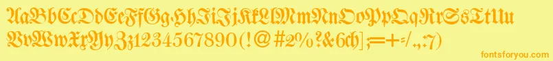 W650BlackletterRegular Font – Orange Fonts on Yellow Background