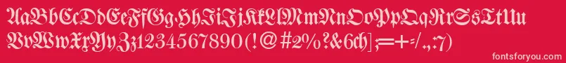 W650BlackletterRegular Font – Pink Fonts on Red Background