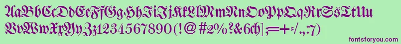 W650BlackletterRegular Font – Purple Fonts on Green Background