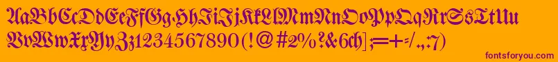 Police W650BlackletterRegular – polices violettes sur fond orange