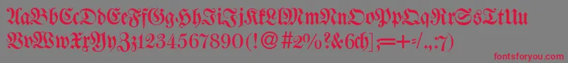 W650BlackletterRegular Font – Red Fonts on Gray Background