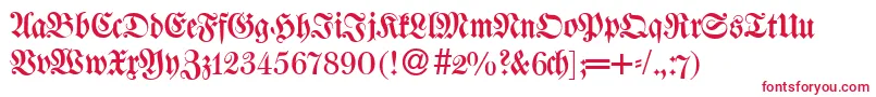 W650BlackletterRegular Font – Red Fonts on White Background