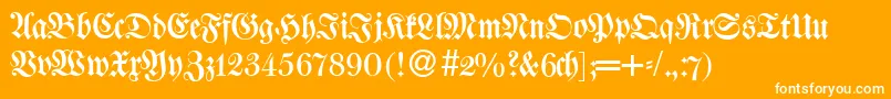 W650BlackletterRegular Font – White Fonts on Orange Background