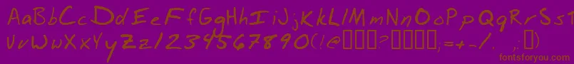 BillshwNormal Font – Brown Fonts on Purple Background