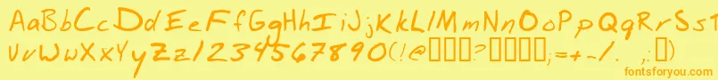 BillshwNormal Font – Orange Fonts on Yellow Background