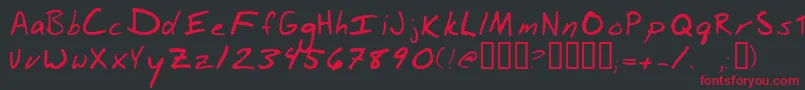 BillshwNormal Font – Red Fonts on Black Background