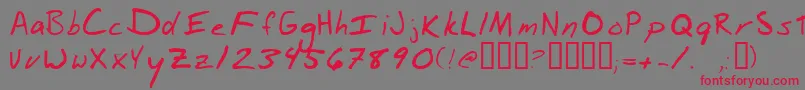 フォントBillshwNormal – 赤い文字の灰色の背景