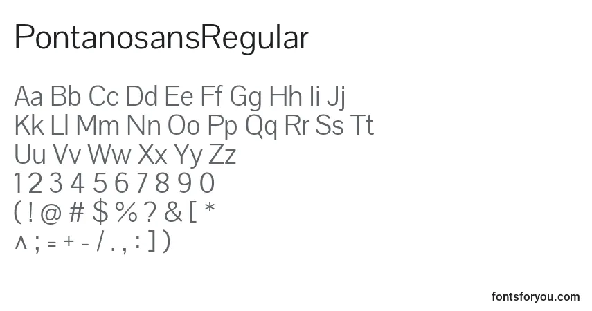 Шрифт PontanosansRegular – алфавит, цифры, специальные символы
