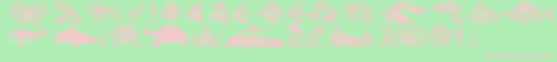 HffAquaStencil Font – Pink Fonts on Green Background