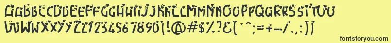 Heartexplosion Font – Black Fonts on Yellow Background