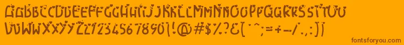 Heartexplosion Font – Brown Fonts on Orange Background